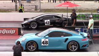 Twin Turbo Lamborghini Huracán vs Porsche 911 Turbo S 1\/4 Mile