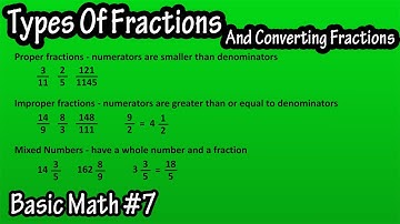Different Types Of Fractions - What Are Proper, Improper Fractions And Mixed Numbers