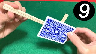 割り箸マジック集　簡単9ネタ種明かし　9 Chopsticks Magic Tricks Tutorials.