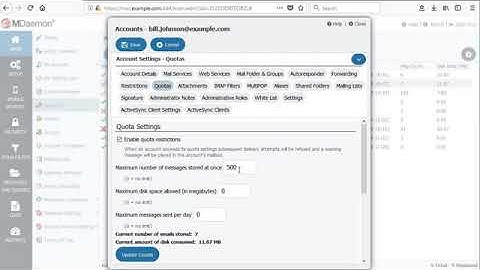 How to Assign Disk Space and Message Quotas in MDaemon Remote Administration