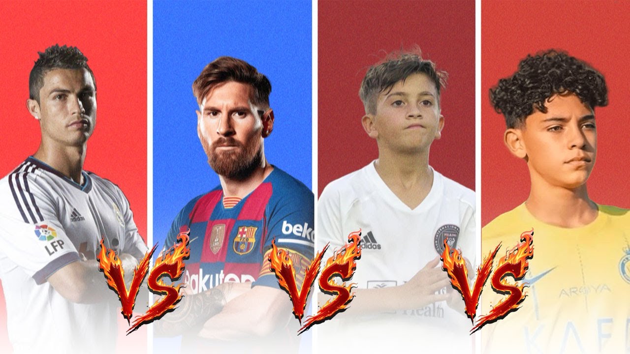 Ronaldo vs Messi vs Thiago Messi vs Ronaldo Jr – Comparison