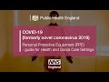 COVID-19: Donning and doffing of Personal Protective Equipment in Health and Social Care Settings