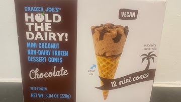Trader Joe’s Hold The Dairy Mini Coconut Non Dairy Frozen Dessert Cones #veganfoodtastetest #cones