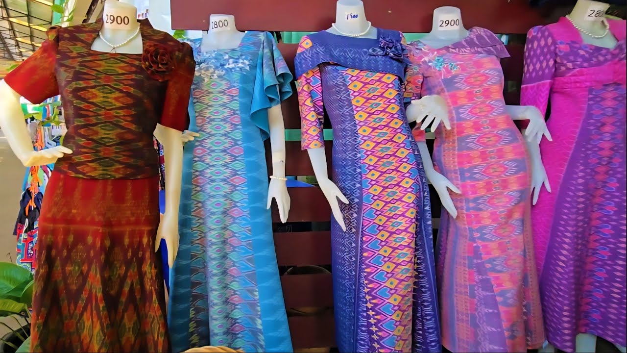 พาเดินชมตลาดผ้านาข่า ชมผ้าไหมผ้าฝ้ายตลาดผ้านาข่าอุดรธานี