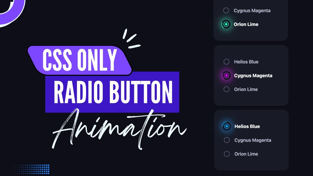 Animated Radio Button Using Only HTML & CSS | Glassmorphism Effects | CSS Animation Tutorial