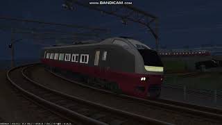 鉄道模型シミュレータ―VRM5版特急電車7 E653系フレッシュひたちスカーレットブロッサム（赤）夜