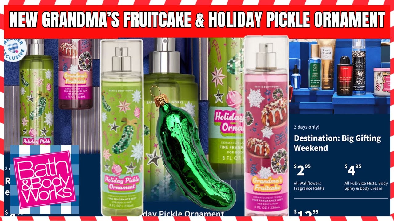 Bath & Body Works НОВИНКА $4.95 БАБУШКИН ФРУКТОВЫЙ КЕКС И ПРАЗДНИЧНЫЕ СОЛЕНЫЕ ОГУРЦЫ УКРАШЕНИЕ ИЗ...