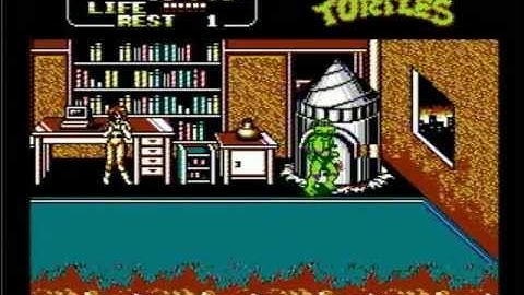 Teenage Mutant Ninja Turtles II: The Arcade Game (NES Intro and Gameplay Preview)