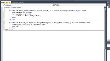 Visual Basic NET | Tablas de Multiplicar