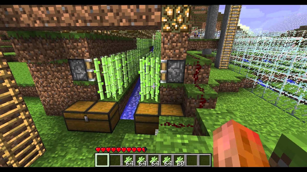 How to Automatic Sugar and Reed Farm (HD Minecraft) YouTube