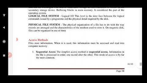 Operating System : Unit 6 : File system