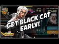 Unlock black cat super early  huge gimic cheat code  whats needed to max  marvel strike force