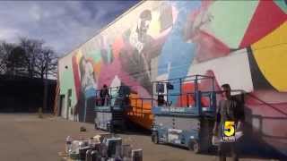 International Artists Paint Mural in Fort Smith