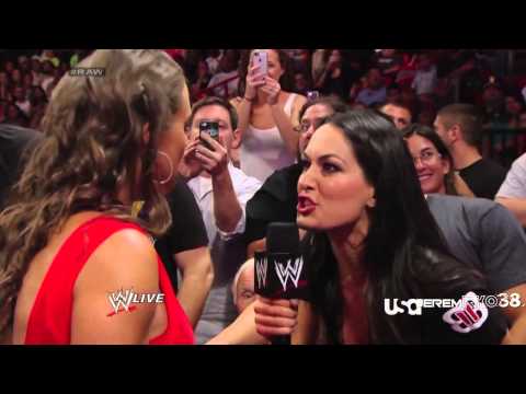 Stephanie McMahon Slaps Brie Bella - Raw - July 21, 2014