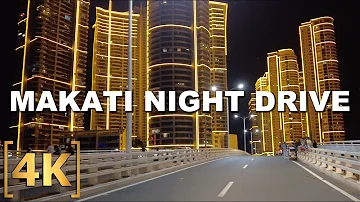 Makati City Night Driving Tour | Rockwell Center | 4K | Philippines