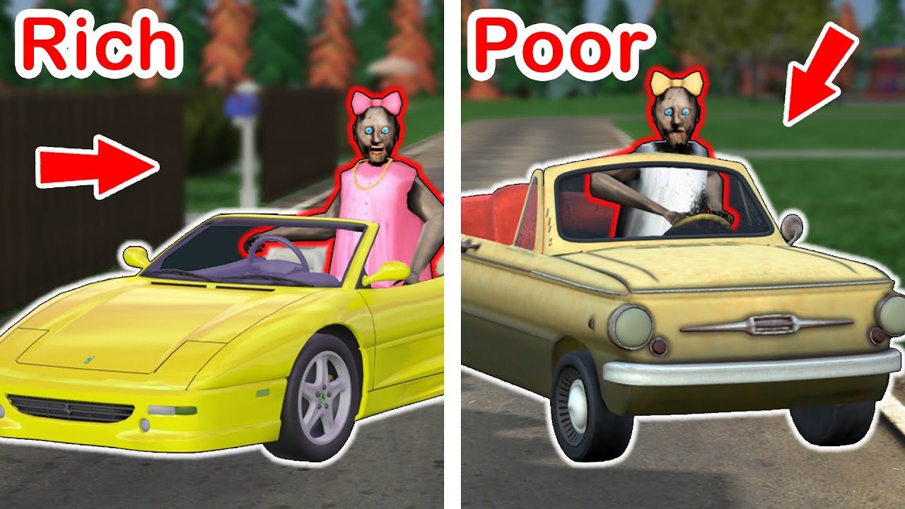 Rich Granny vs Poor Granny vs super car racing - funny horror animation (30 mins of fun)
