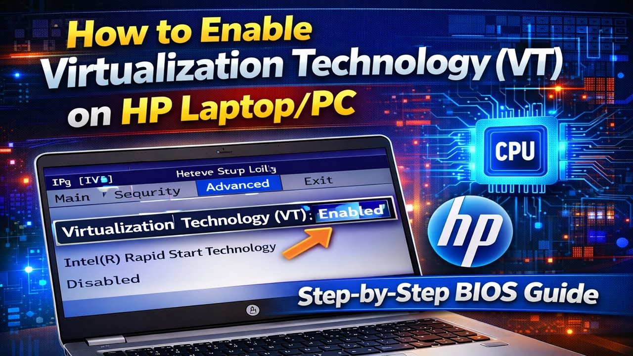 How to Enable Virtualization Technology (VT) on HP Laptop/PC | Step-by-Step BIOS Guide