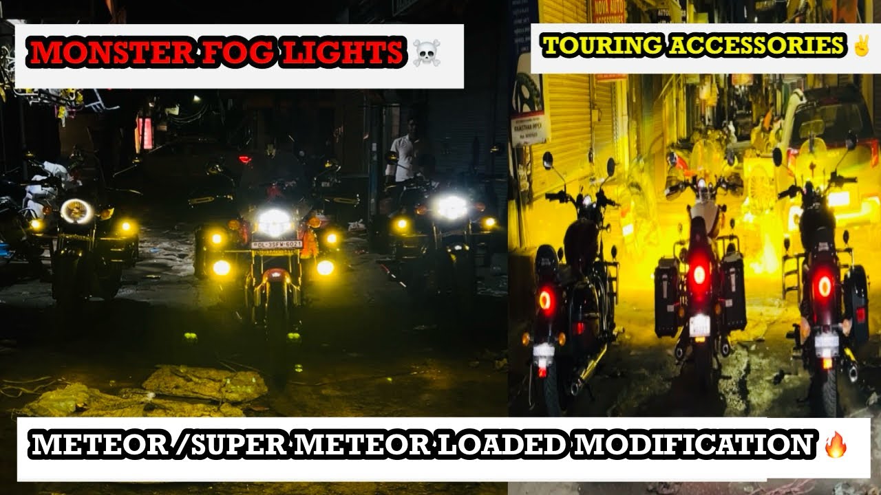 SUPER METEOR 650 Accessories / METEOR 350 ACCESSORIES 🔥 TOURING MODIFIED 🤩MONSTER LIGHTS 9999821600