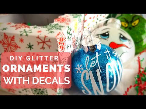 Download Diy Glitter Christmas Ornaments With Decals Youtube SVG Cut Files
