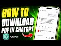 How To Download Pdf In Chatgpt | Chatgpt Se Pdf Kaise Download