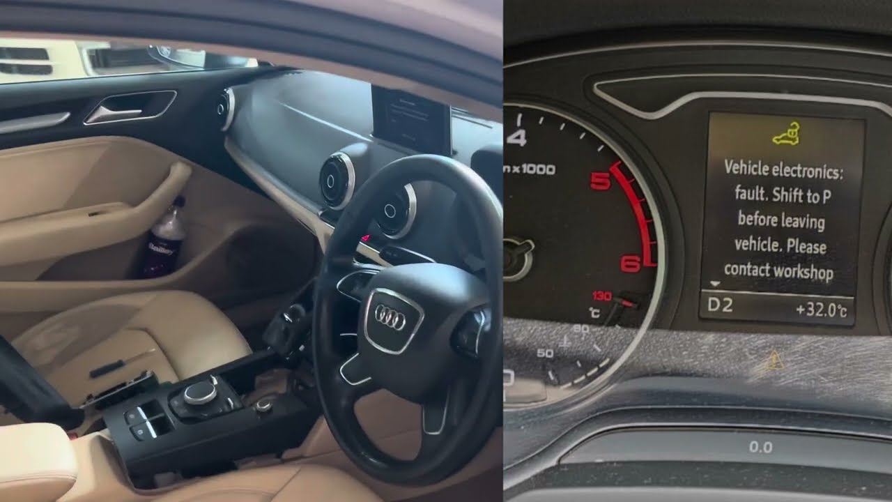 Audi A3 fault code B107B13 &  vehicle, electronics fault, shift to p before leaving