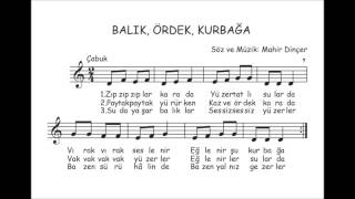 Balık Ördek Kurbağa Şarkısı 3.Sınıf Müzik Kitabı Şarkıları
