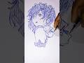💙 Rem Pen Drawing | Beautiful Anime Art ✍️ | Re:Zero Fanart #Shorts