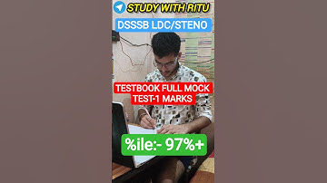 DSSSB LDC/STENO TESTBOOK FULL MOCK TEST-1 MARKS #ssc #dsssb #shorts #cgl #cgl2025 #sscchsl #chsl