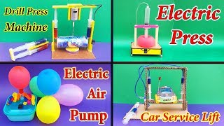 Making Drill Press Machine| Making Hydraulic Car Lift | Mini Electric Press |Mini Electric Air Pump