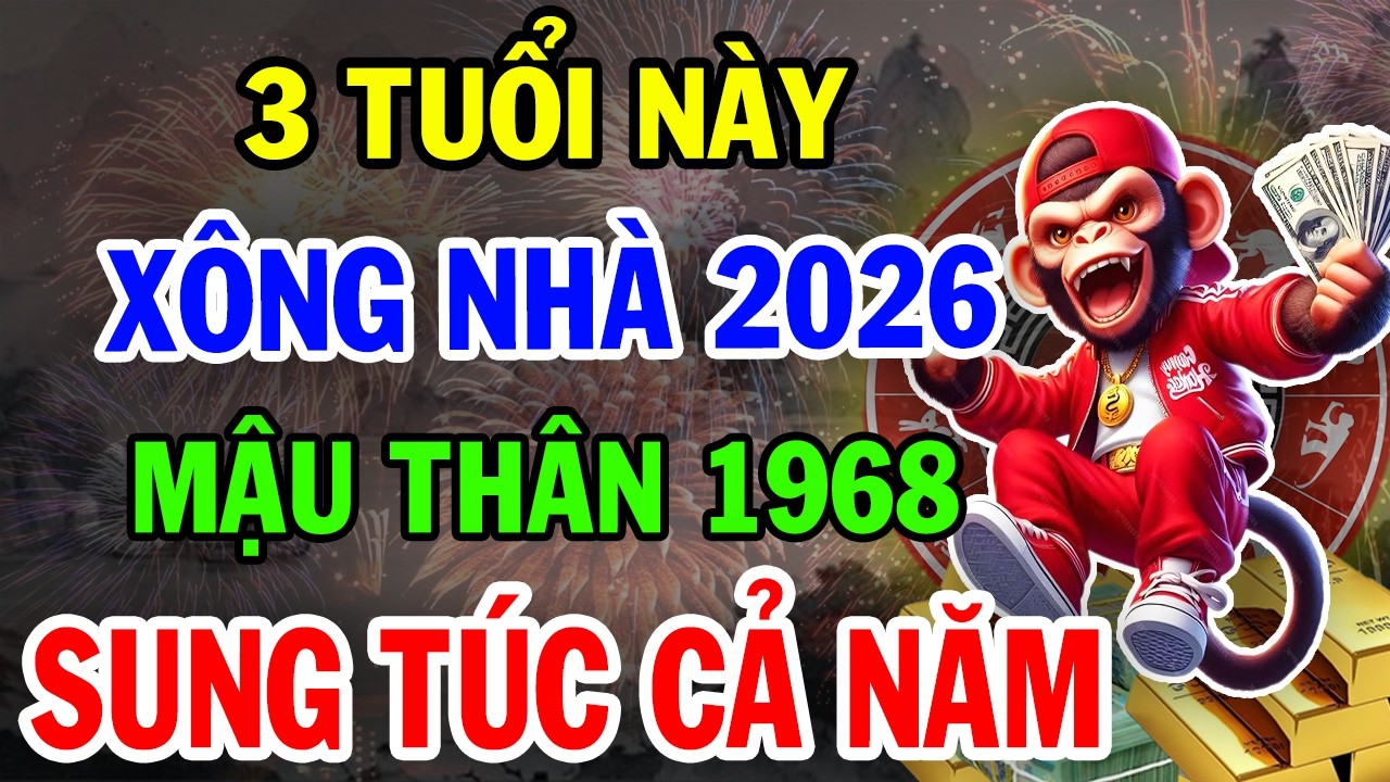 Mậu Thân 1968: 3 TUỔI XÔNG NHÀ ĐẦU NĂM 2026 Gia Chủ Cực Giàu, Đổi Đời Phát Tài, Đỏ Cả Năm