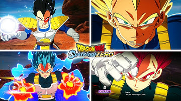 Dragon Ball: Sparking! Zero - All Vegeta Transformations & Ultimate Attacks (All DLC)