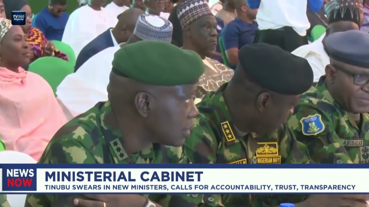 TINUBU SWEARS IN NEW MINISTERS, CALLS FOR ACCOUNTABILITY, TRUST, TRANSPARENCY