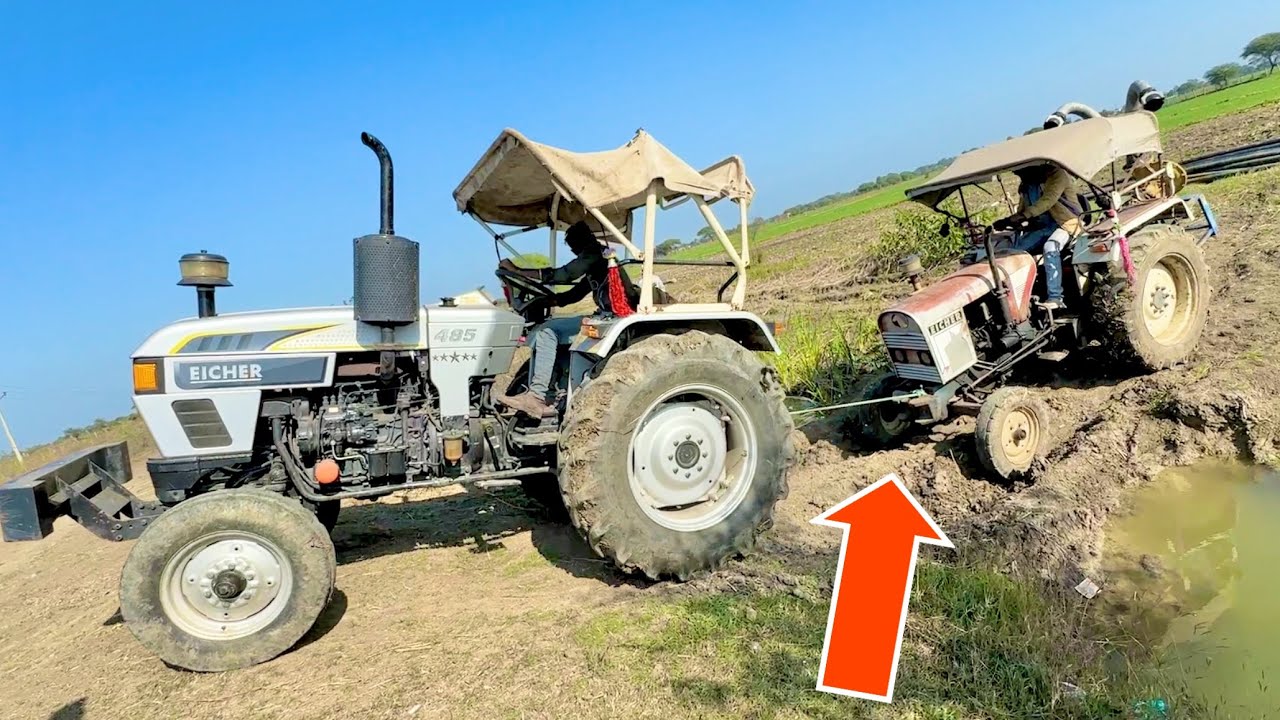 Sonalika 60 Rx, Eicher 485 से खींचकर निकलना पड़ा Eicher 242 Tractor failed 😞पहली बार धोका दिया इसने