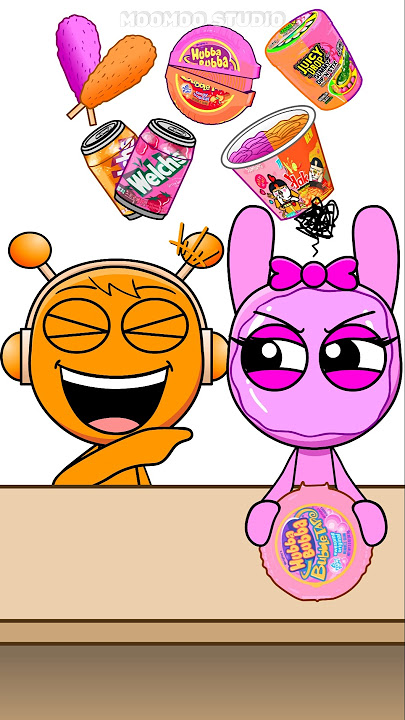 Orange vs Pink Emoji Eating Challenge