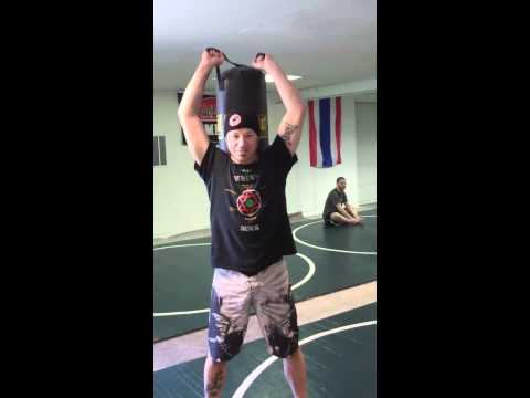 Heavybag exercise with Justin