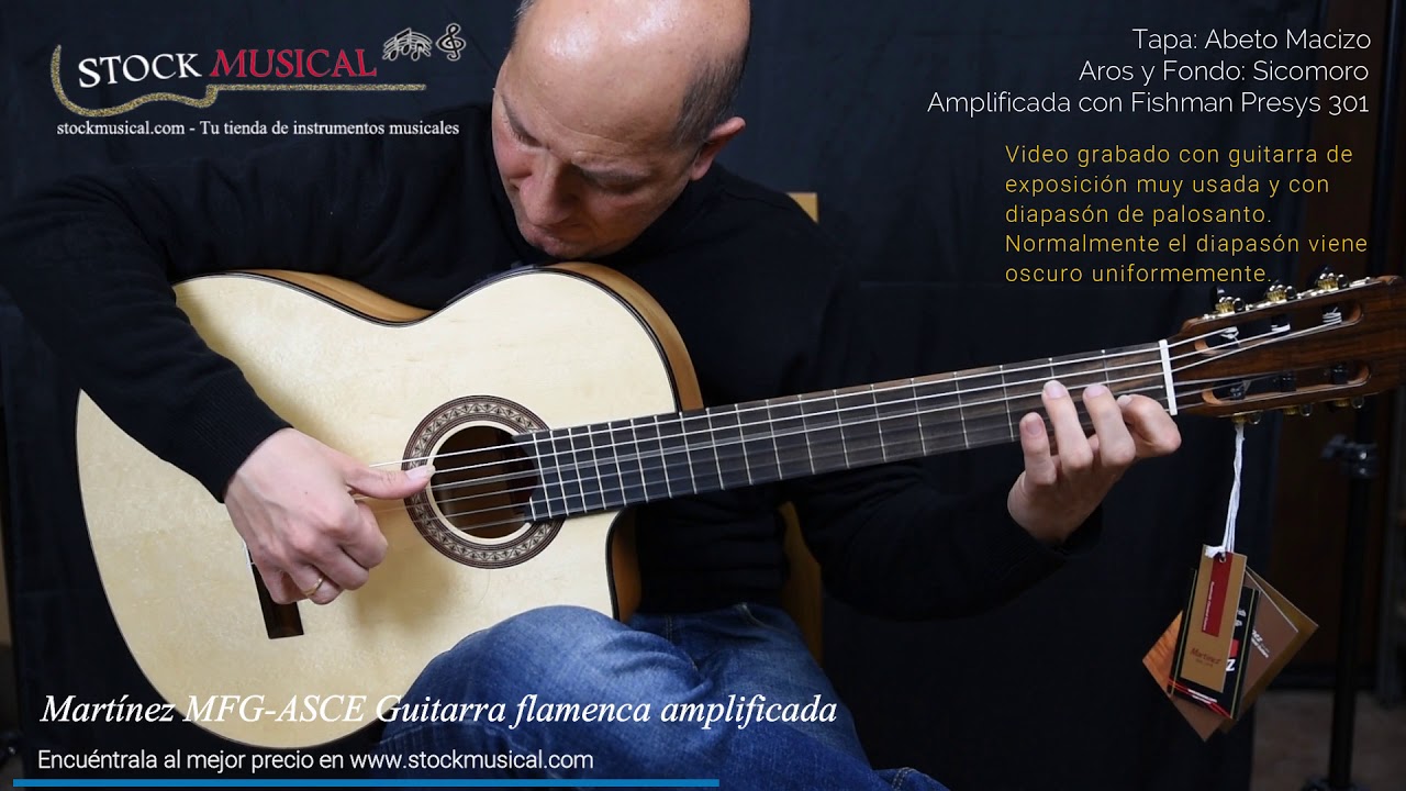 Martinez MFG-ASCE guitarra flamenca amplificada de estudio - YouTube