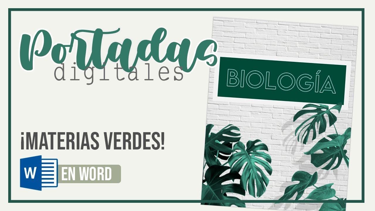 PORTADAS DIGITALES para materias VERDES💚 | WORD 💻 - thptnganamst.edu.vn