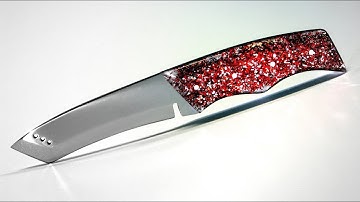 Starlight Knife with epoxy resin - Knife making
