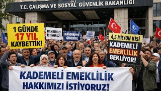 KADEMELİ EMEKLİLİK İÇİN BAKANLIK ÖNÜNDE EYLEM GERÇEKLEŞTİRİDİ!