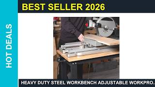 Heavy Duty Steel Workbench Adjustable WORKPRO 48 Adjustable Workbench Rubber Wood Top Guide