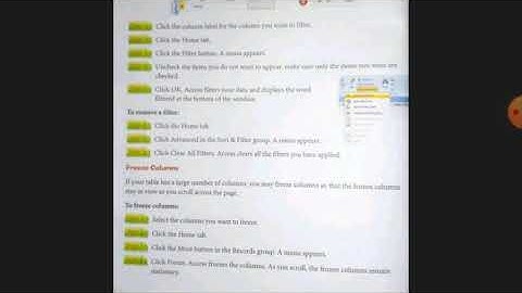 MS Access Class-8 Chapter-2 (Part-16)How to freeze/ unfreeze columns in MS Access 2007