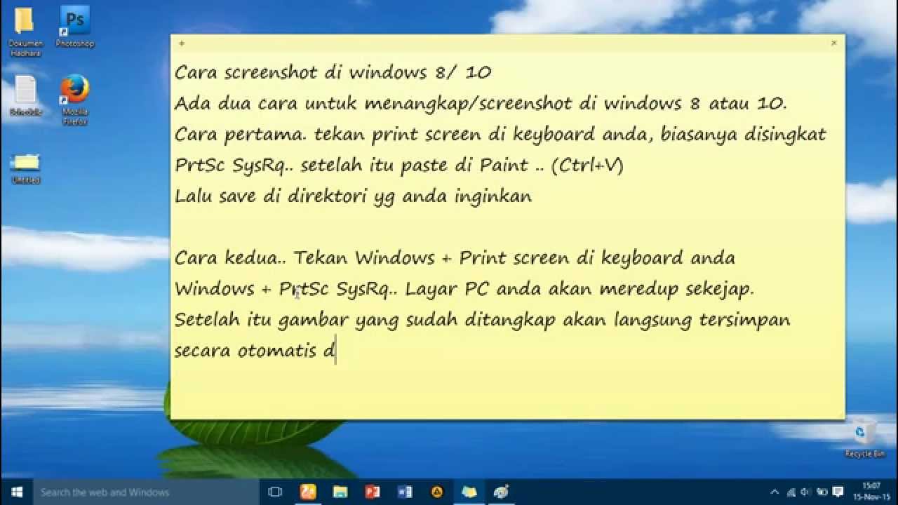 Cara Screenshot di Windows 8 dan 10 