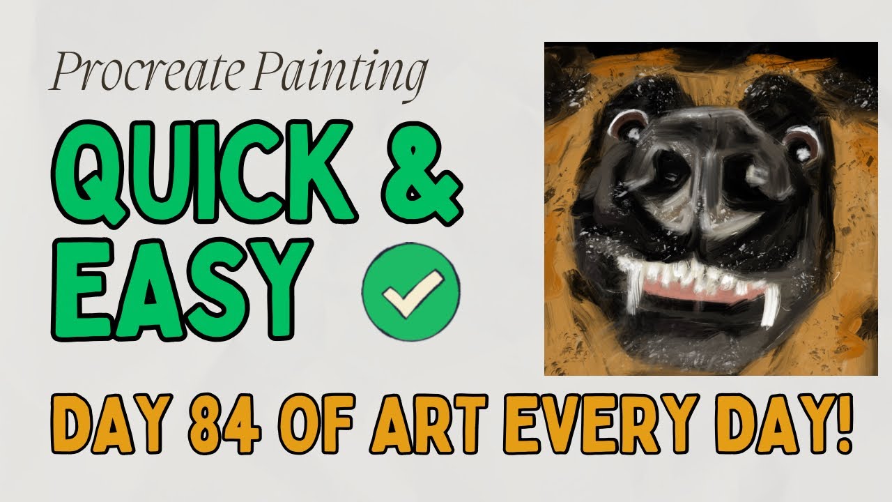 QUICK & EASY! ✅ Day 84: Expressive Dog Close-Up (Procreate Speedpaint)