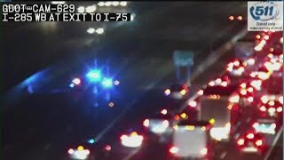 285 westbound at I-75 exit shut down after pedestrian struck by car
