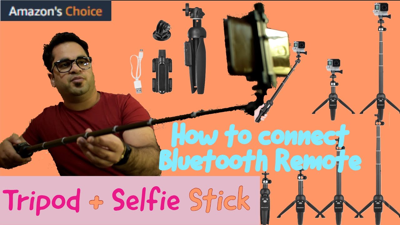 Selfie Stick Tripod | For Vlogging | Action Camera | Mobile | DSLR | How to  connect Bluetooth Remote - YouTube