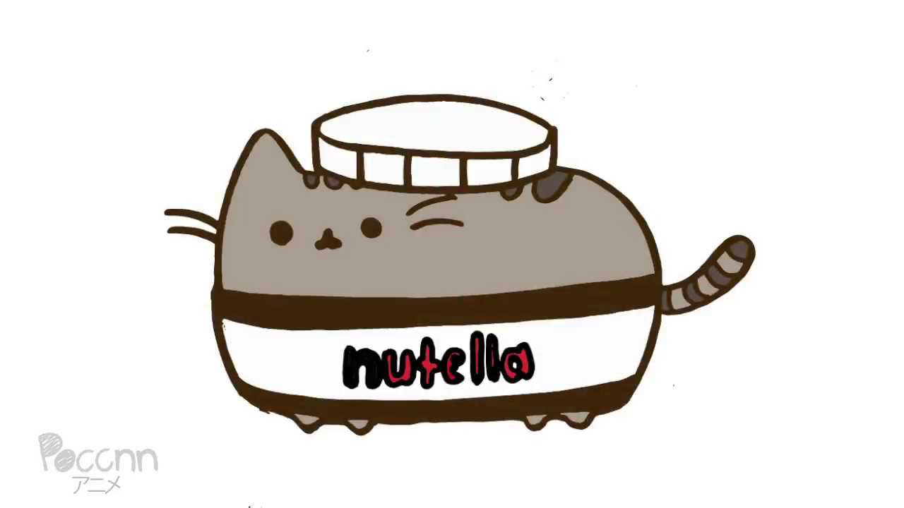 Cómo dibujar Gato Pusheen Nutella kawaii - YouTube