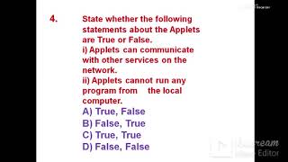 Applet Programming   MCQ