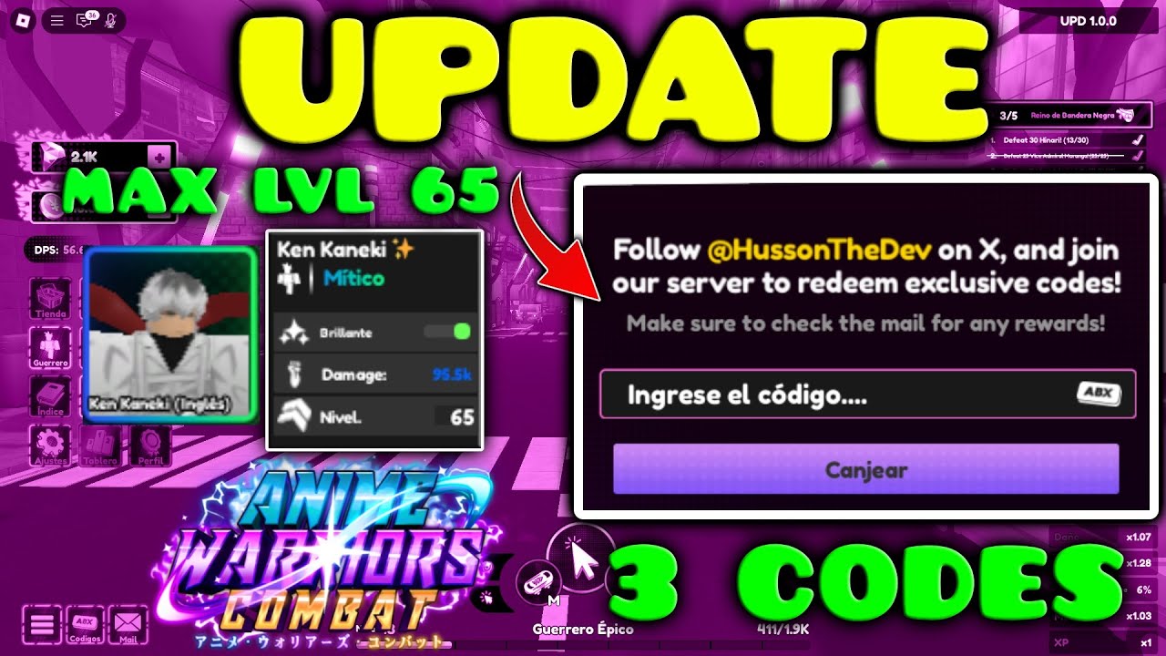 🚨UPDATE 1 ANIME WARRIORS COMBAT CODES ROBLOX (ACTUALIZACION)