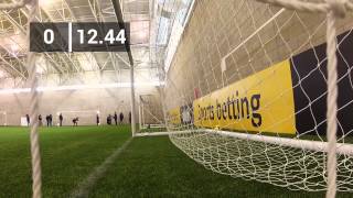 Man Utds Javier Hernández Takes On The Bwin Corner Kick Challenge