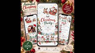 Animated Christmas Invitation, Christmas Party Invite, Holiday Party Digital Invite
